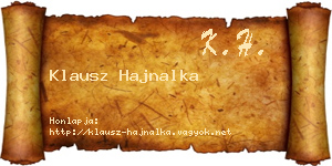 Klausz Hajnalka névjegykártya